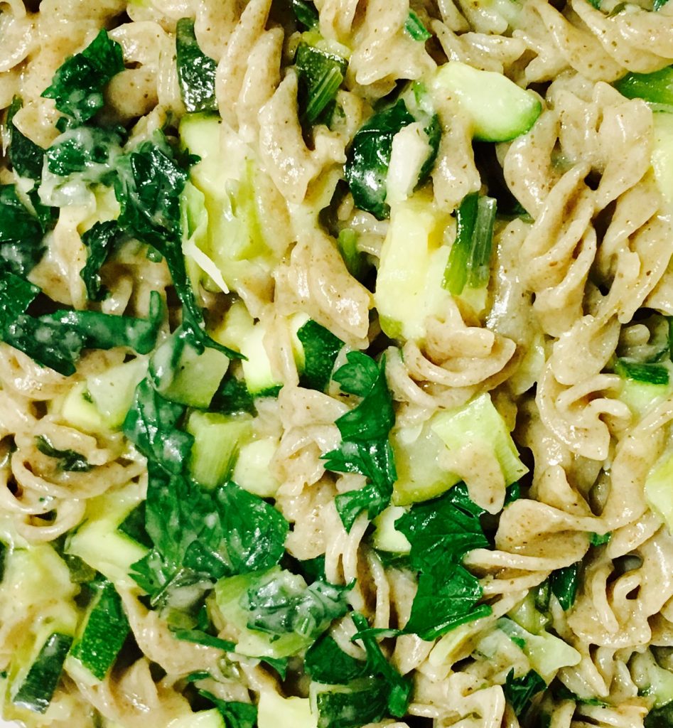Courgette & buffalo worm pasta